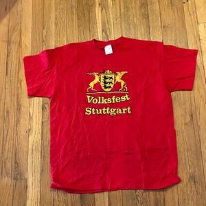 Stedman comfort men size large red volksfest stuttgart tee shirts